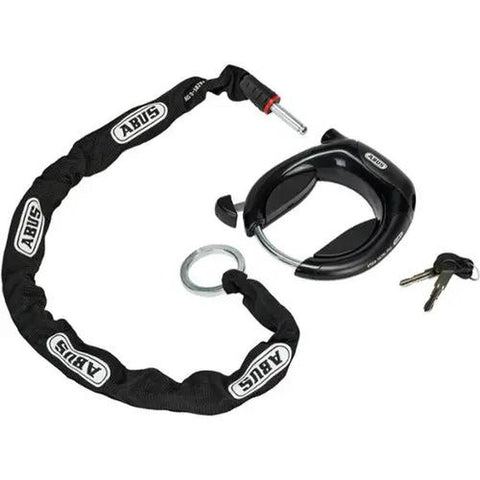 AXA Defender frame lock and plug-in chain installed